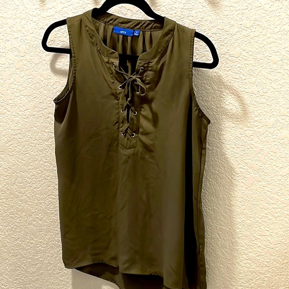 Apt 9 Slightly sheer olive green women’s dress sleeveless blouse shirt size Sm - Picture 1 of 5